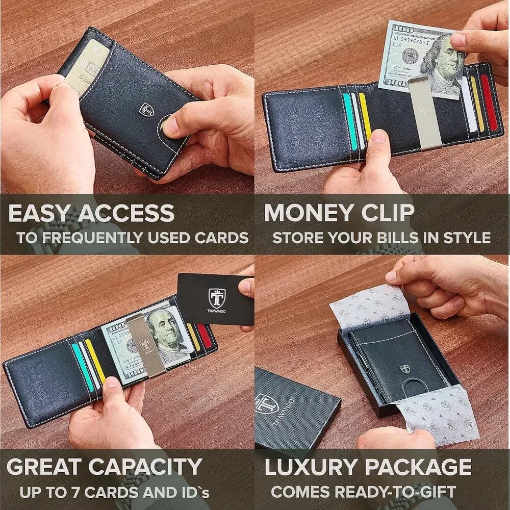 Money Clip Wallet RIO - Mens Wallets slim Front Pocket RFID Blocking Card Holder